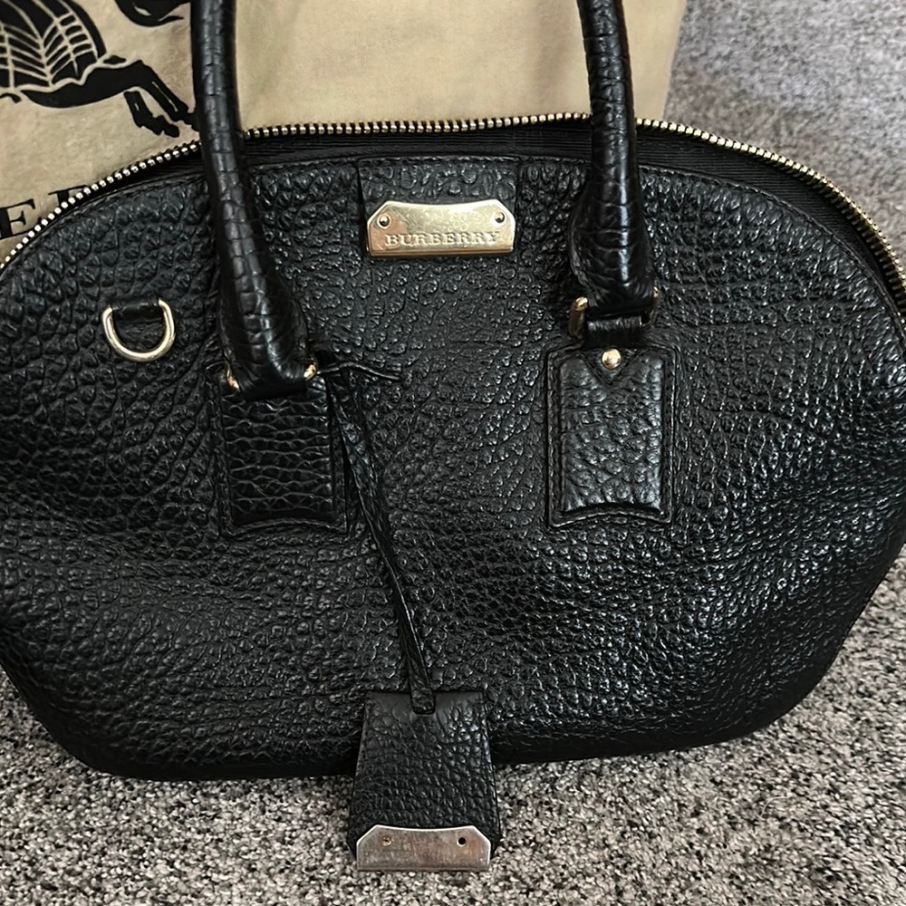 Burberry Black Textured Leather Satchel - Picture 2 of 16